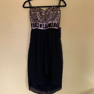 Strapless Black Sequined Dress